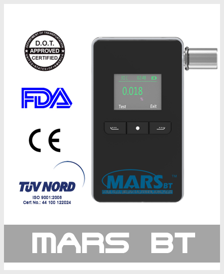 alcohol tester breathalyzer mars bt